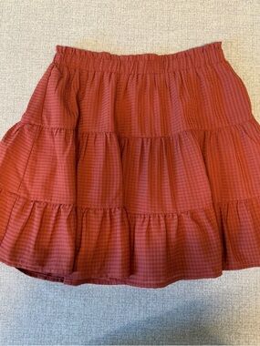 Altar'd State Rust Red Tiered Circle Skirt